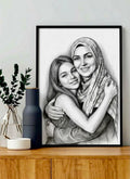 Portrait personnalisé A4 — Noir & Blanc
