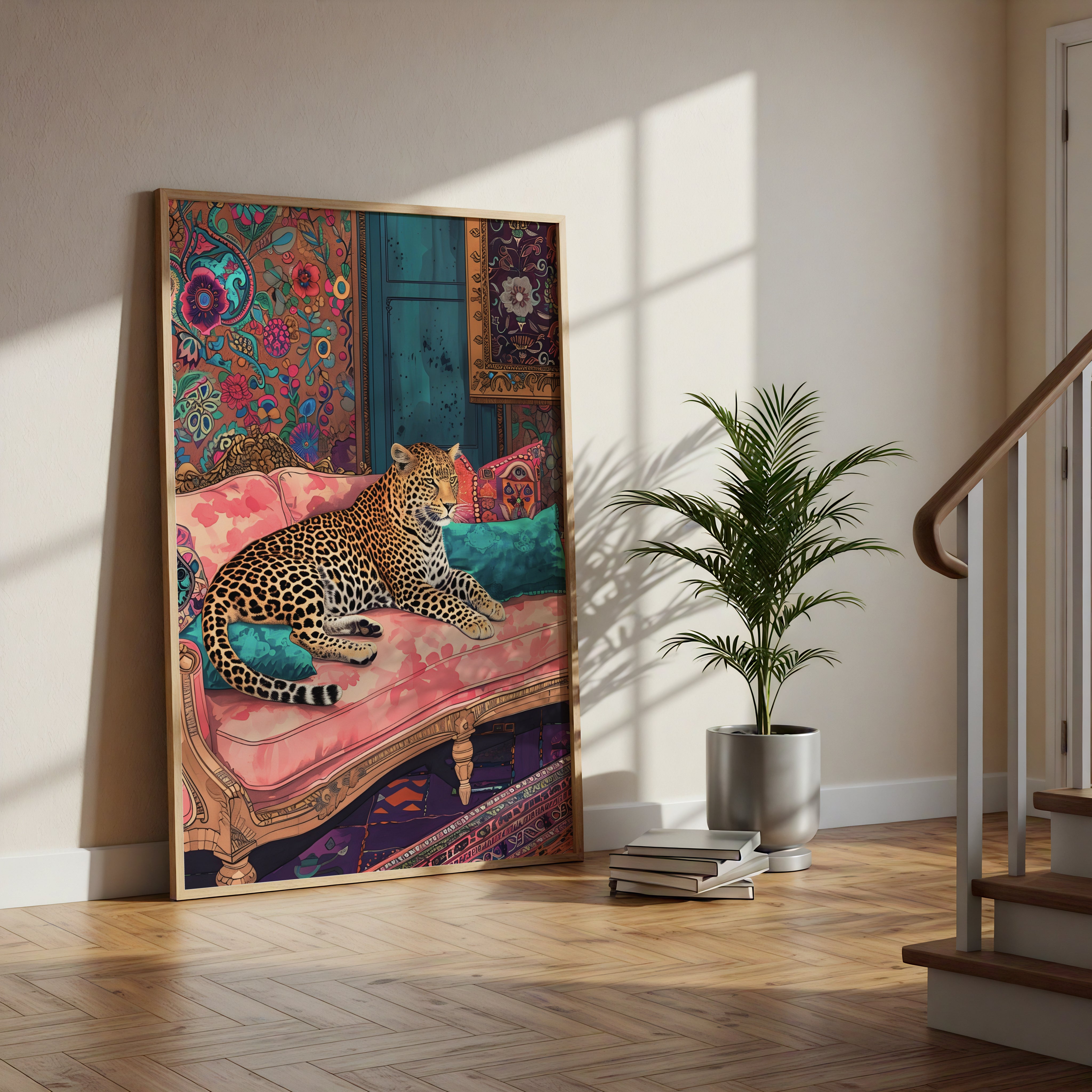 Framed Luxe Leopard on Sofa