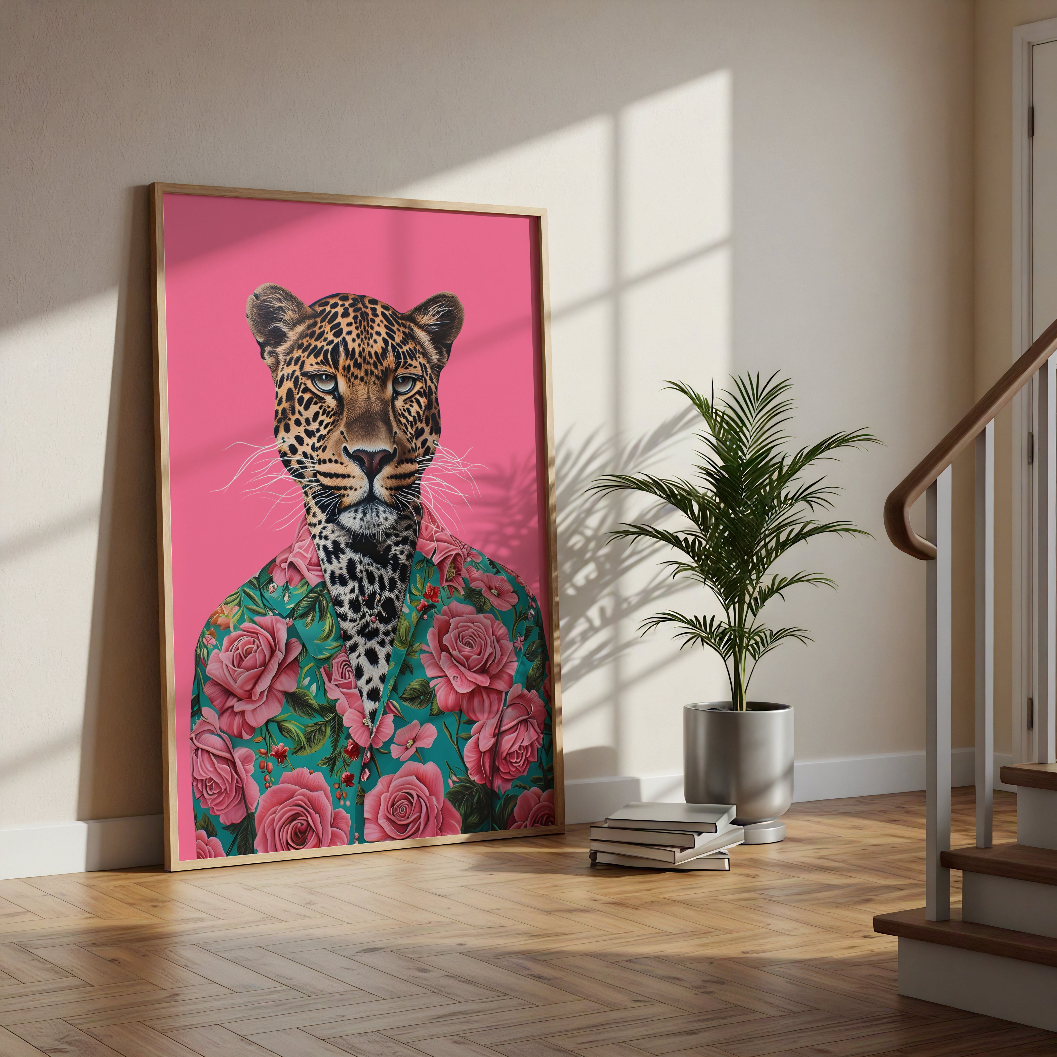 Framed Dapper Leopard in Bloom