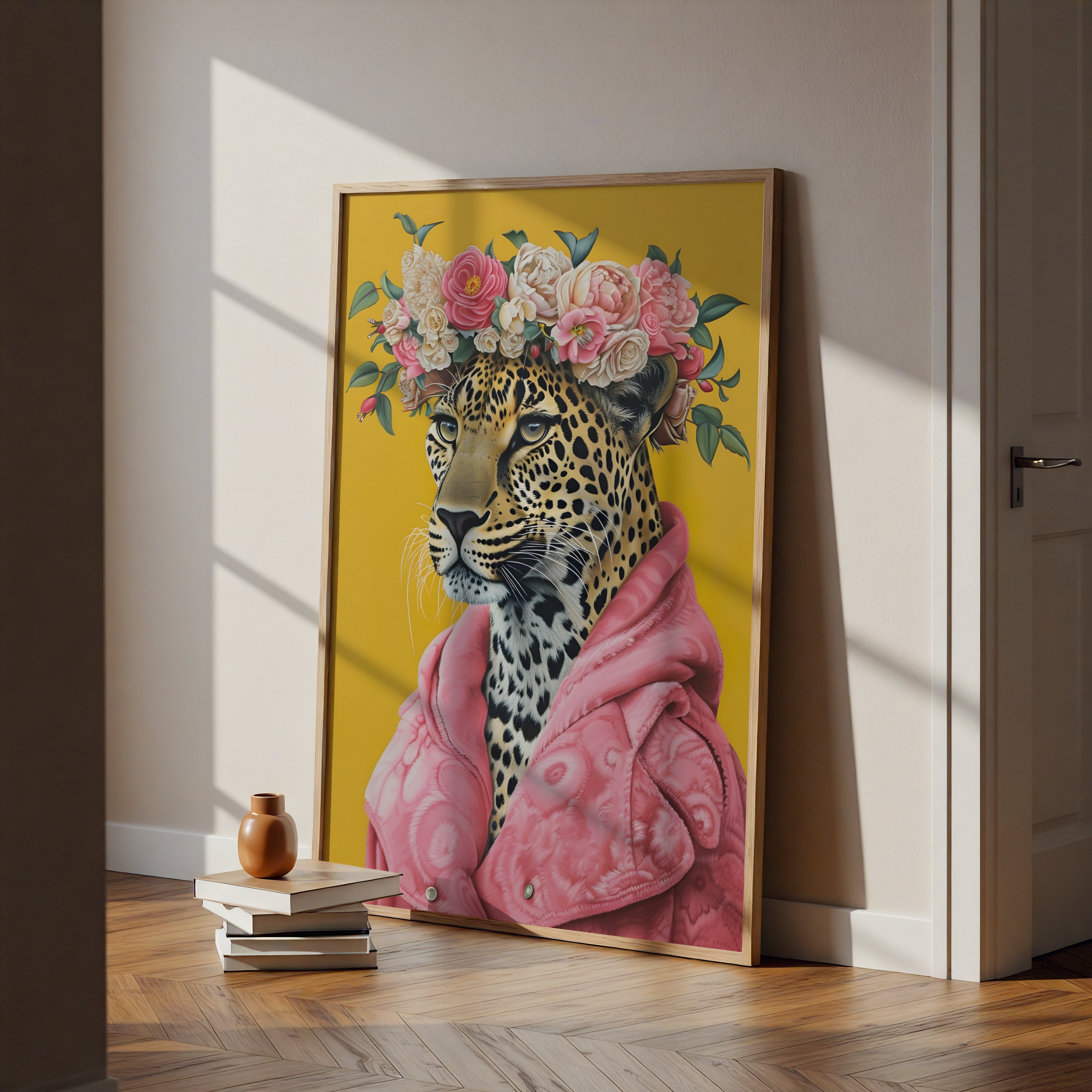 Framed Royal Bloom Leopard